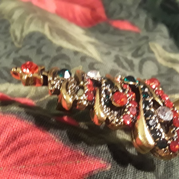 X-mas Tree Rhinestone, Gold, Pin - Picture 2 of 4